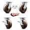 Service Caster 6 Inch Kingpinless High Temp Phenolic Wheel Caster Swivel Locks 2 Brakes, 2PK SCC-KP30S620-PHRHT-BSL-2-SLB-2 - alternate 3